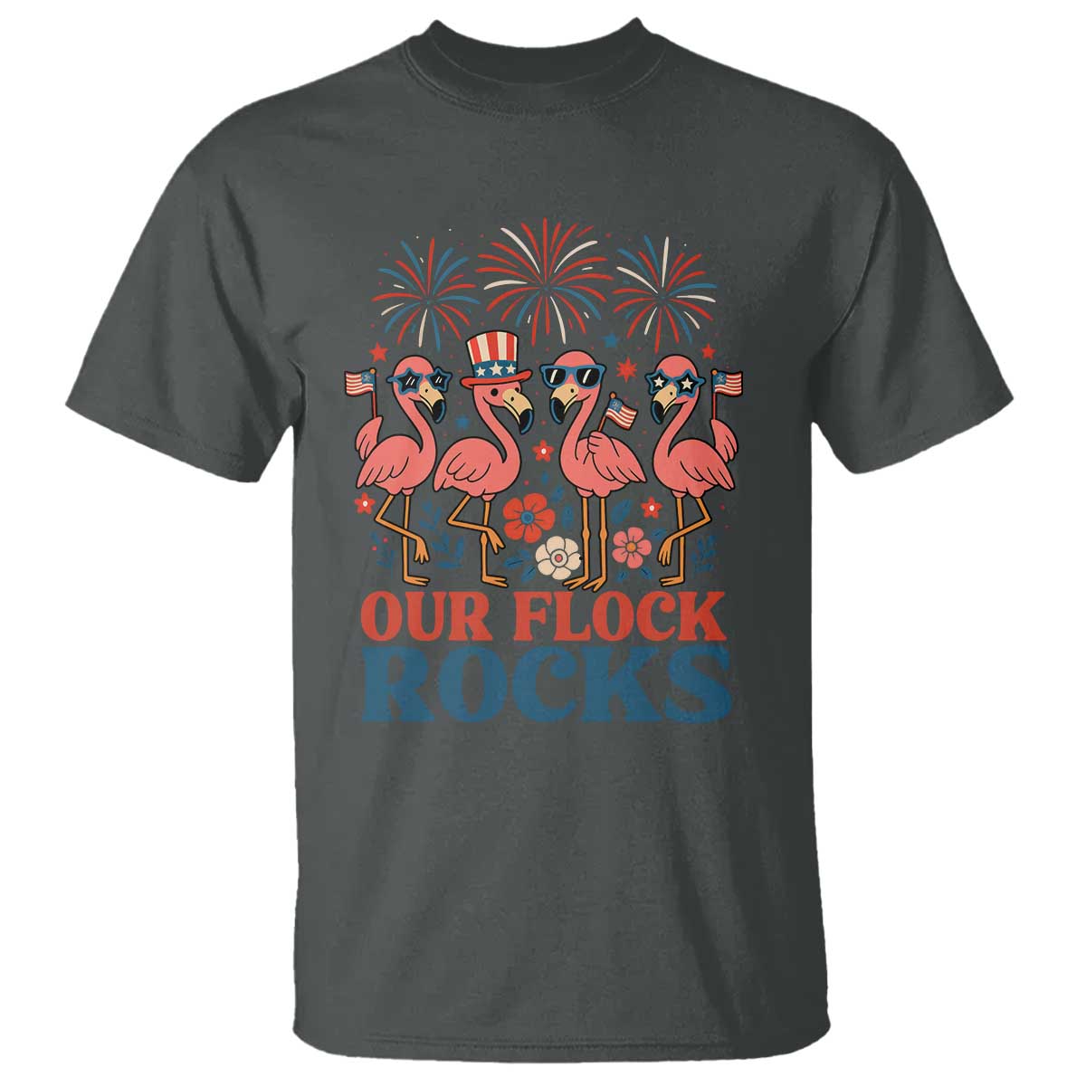 our-flock-rocks-patriotic-flamingo-t-shirt-funny-4th-of-july-family-matching