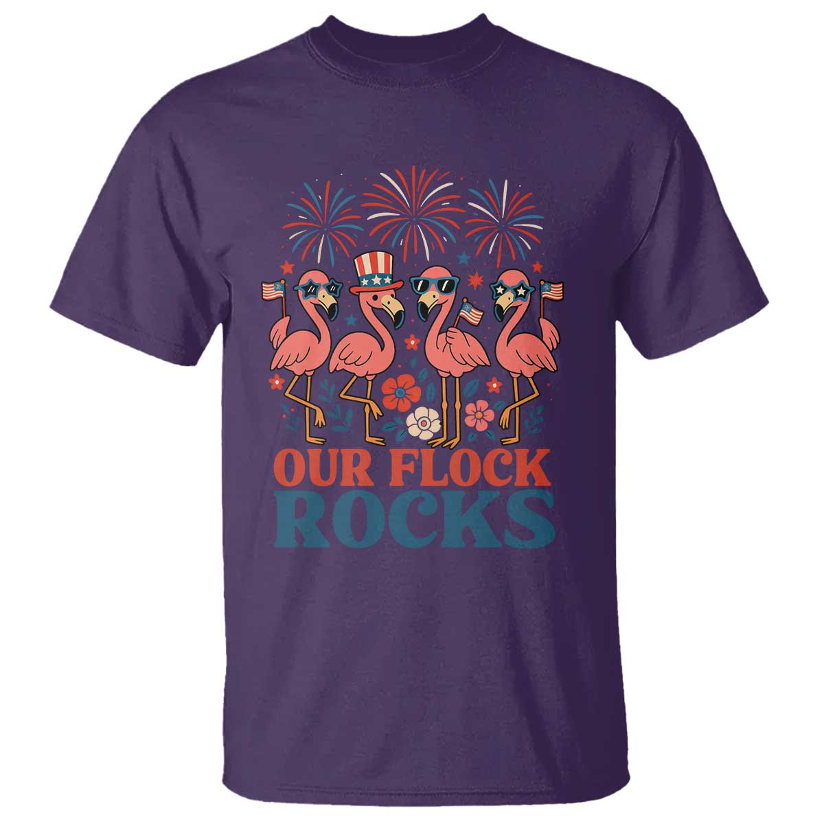 our-flock-rocks-patriotic-flamingo-t-shirt-funny-4th-of-july-family-matching