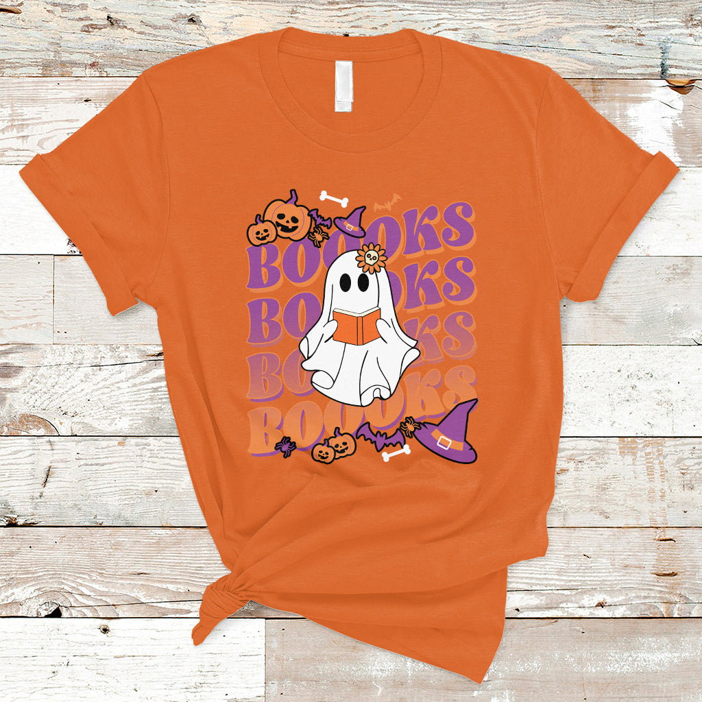 halloween-t-shirt-boooks-ghosts-tee-funny-halloween-casual-shirt-book-loving-teacher-outfit-bookworm