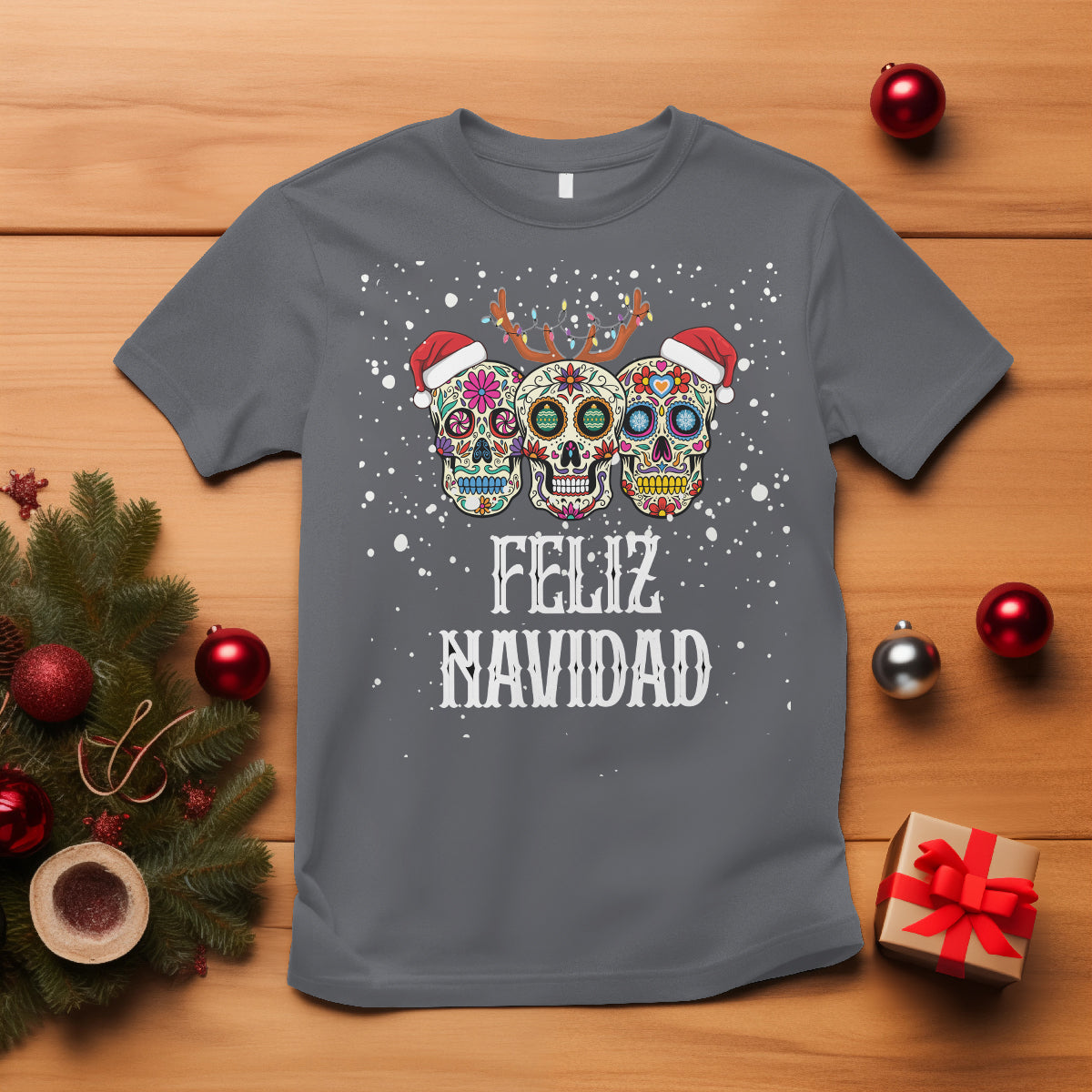 christmas-t-shirt-feliz-navidad-mexican-sugar-skulls-reindeer-santa
