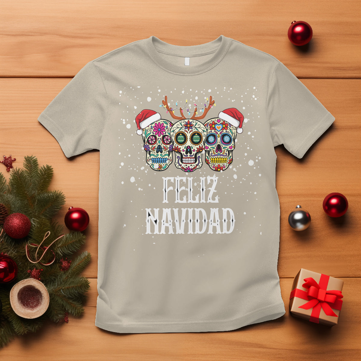 christmas-t-shirt-feliz-navidad-mexican-sugar-skulls-reindeer-santa