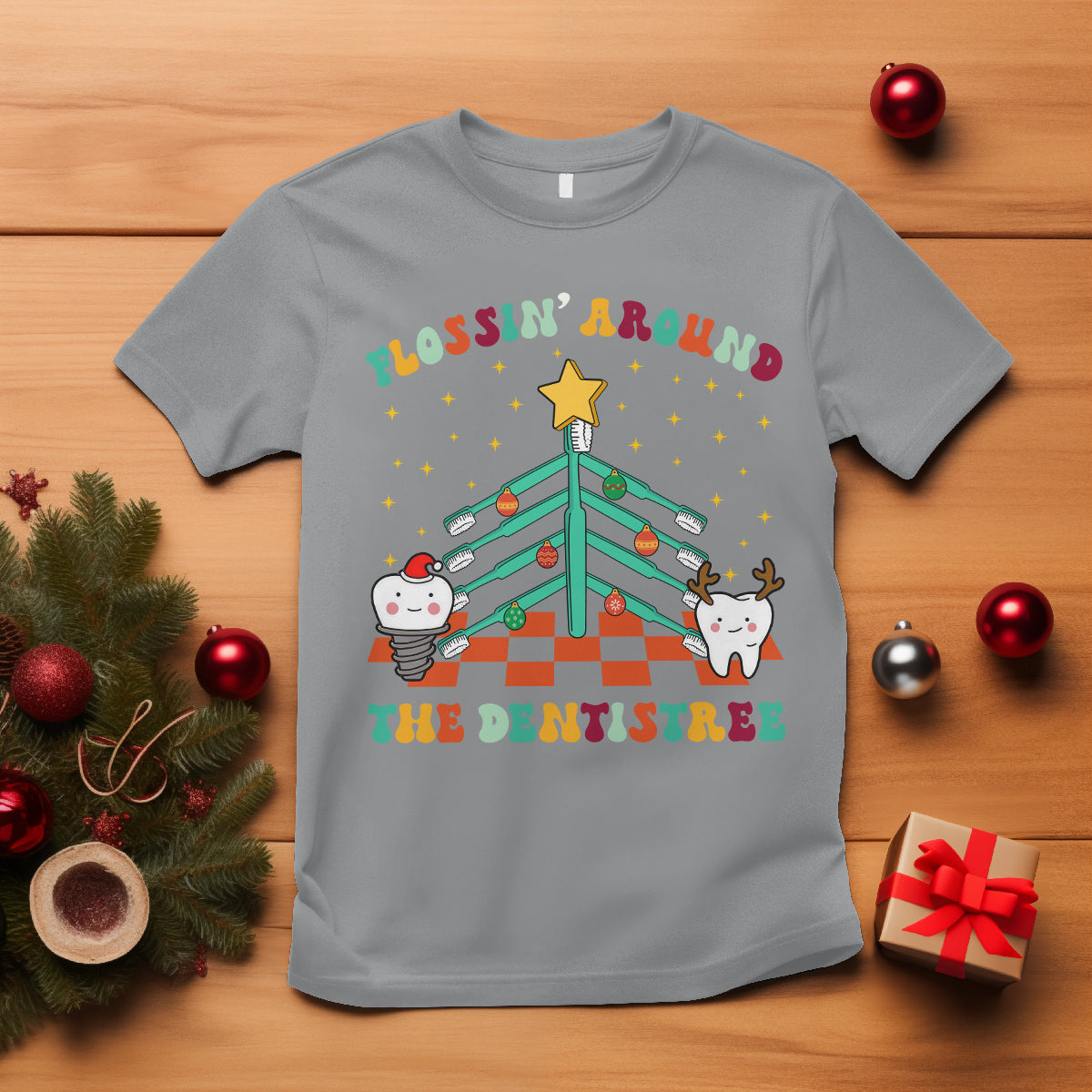 flossing-around-the-dentistree-funny-xmas-dental-hygienist-t-shirt