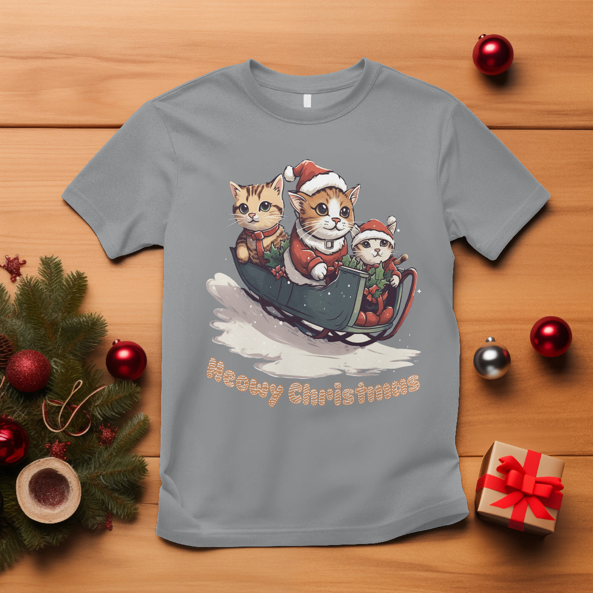 cat-sleigh-meowy-christmas-holiday-santa-hat-t-shirt