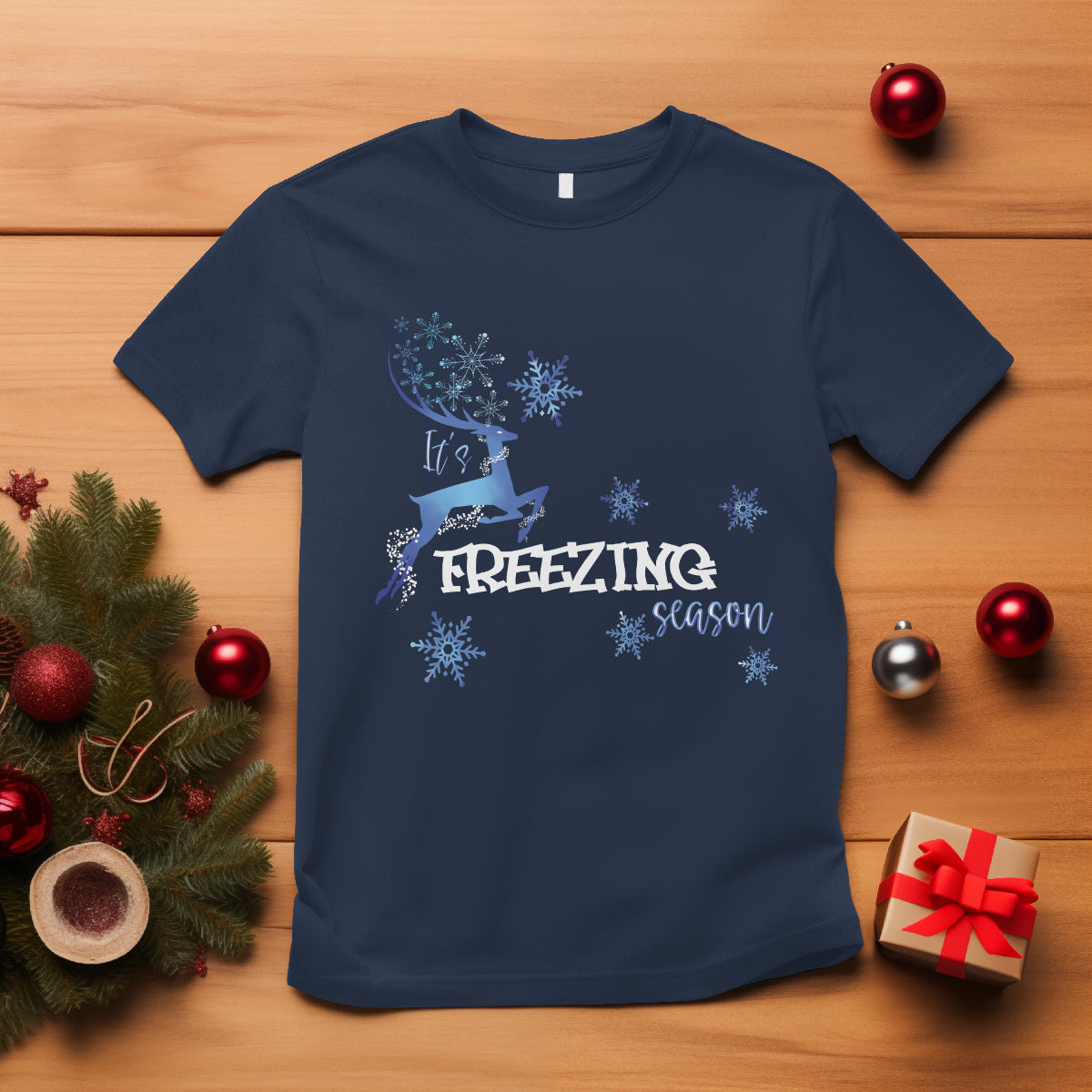 freezing-season-christmas-reindeer-snowflake-t-shirt