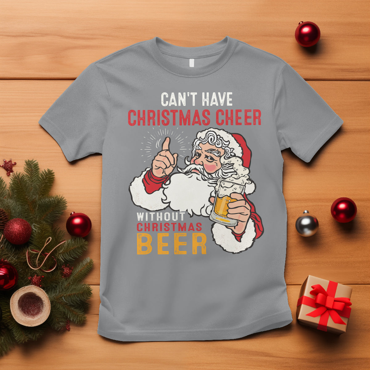 cant-have-christmas-cheer-without-christmas-beer-santa-drinking-t-shirt