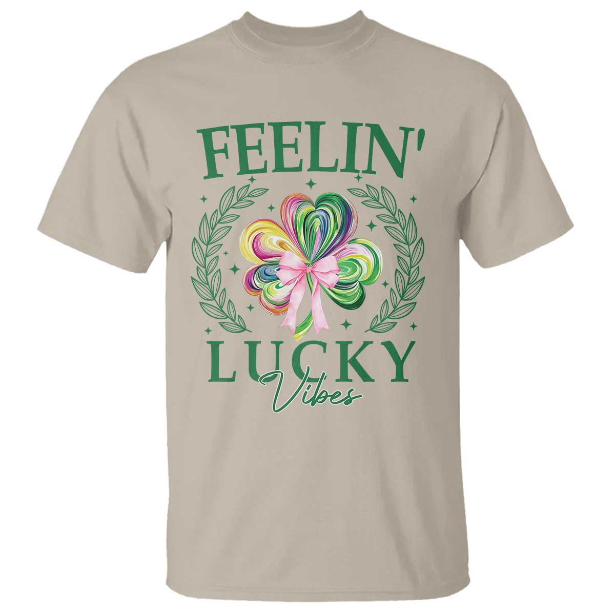 st-patricks-day-t-shirt-feelin-lucky-vibes-shamrock-coquette-bow