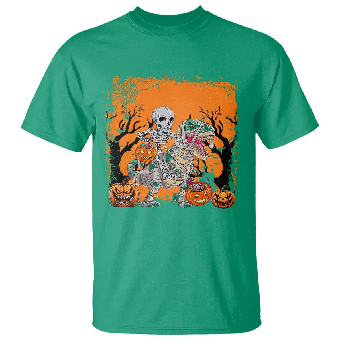 funny-halloween-skeleton-riding-dinosaur-t-shirt