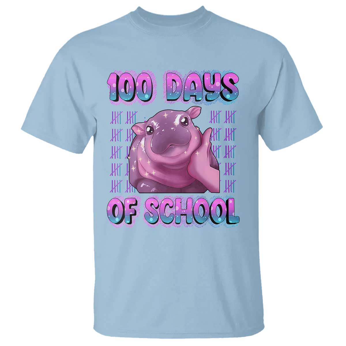100th-day-of-school-t-shirt-cute-moo-deng-baby-hippo-100-days