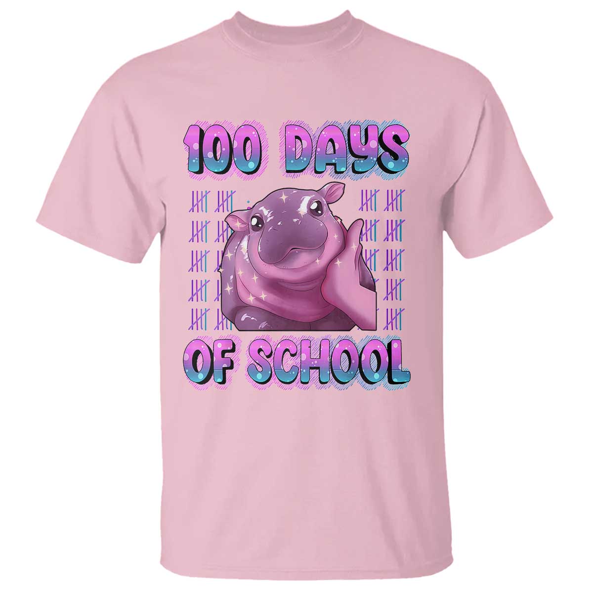 100th-day-of-school-t-shirt-cute-moo-deng-baby-hippo-100-days