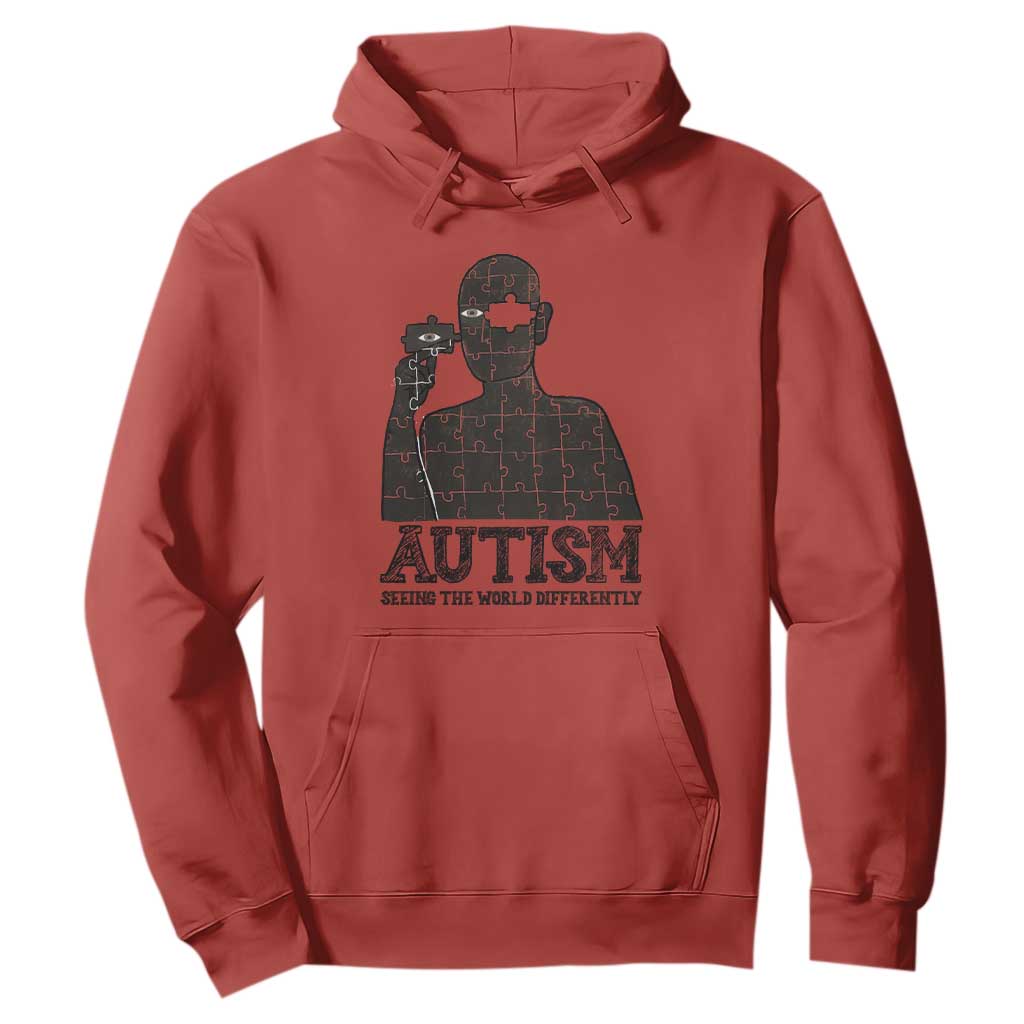 Autism Support Hoodie Autistic Seeing The World From A Different Angle Aesthetic
