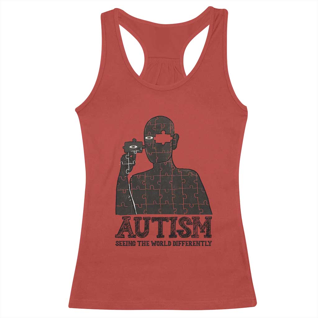 Autism Support Racerback Tank Top Autistic Seeing The World From A Different Angle Aesthetic