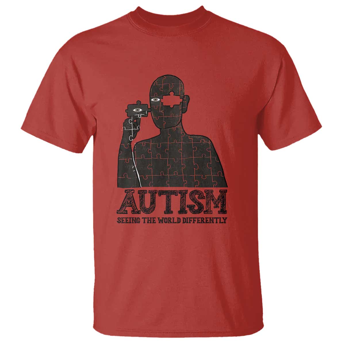 Autism Support T Shirt Autistic Seeing The World From A Different Angle Aesthetic