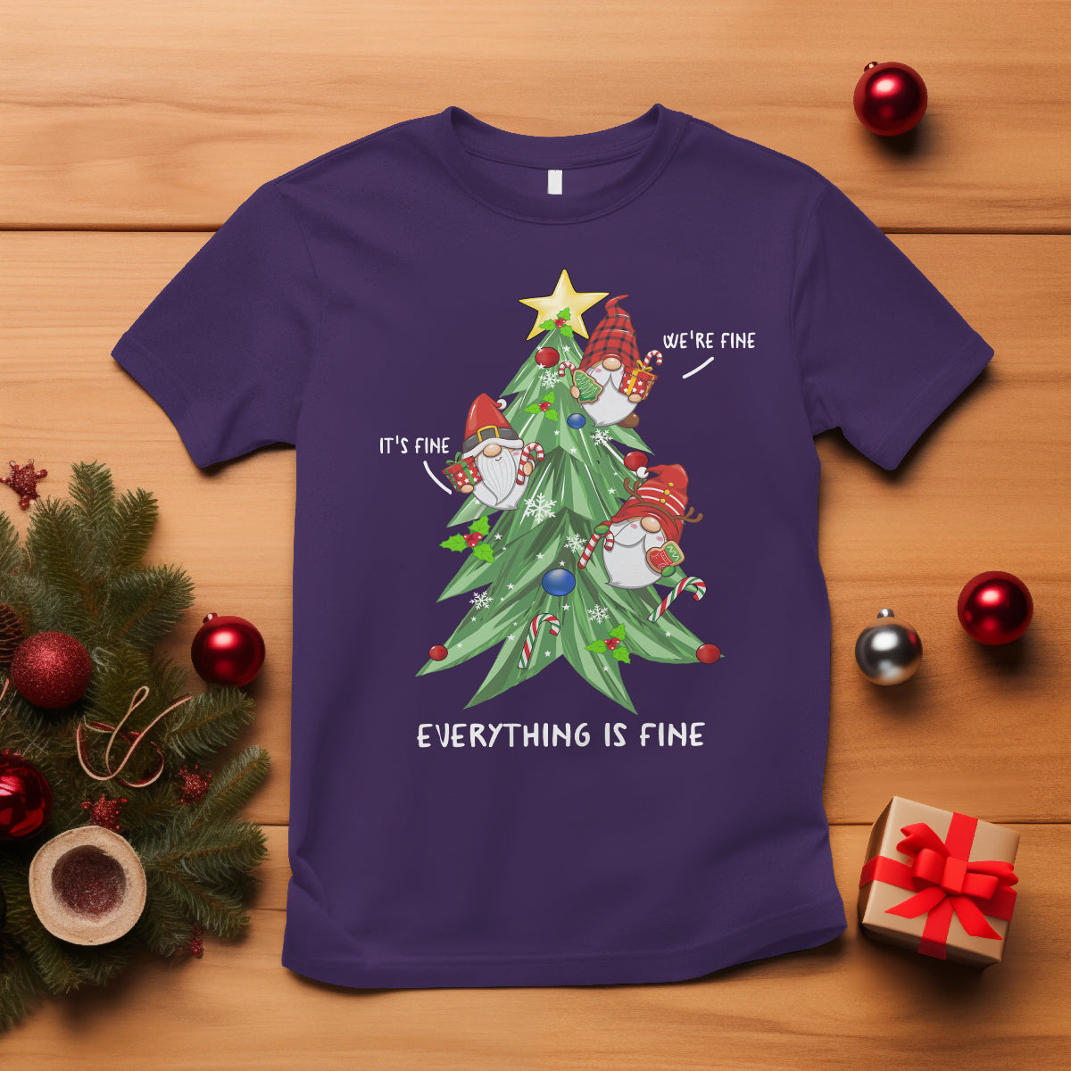 its-fine-were-fine-everythings-fine-funny-gnomies-t-shirt-with-christmas-tree