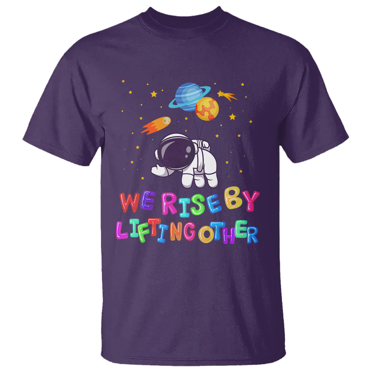 we-rise-by-lifting-other-outer-space-astronaut-planet-balloon-motivational-quote-t-shirt