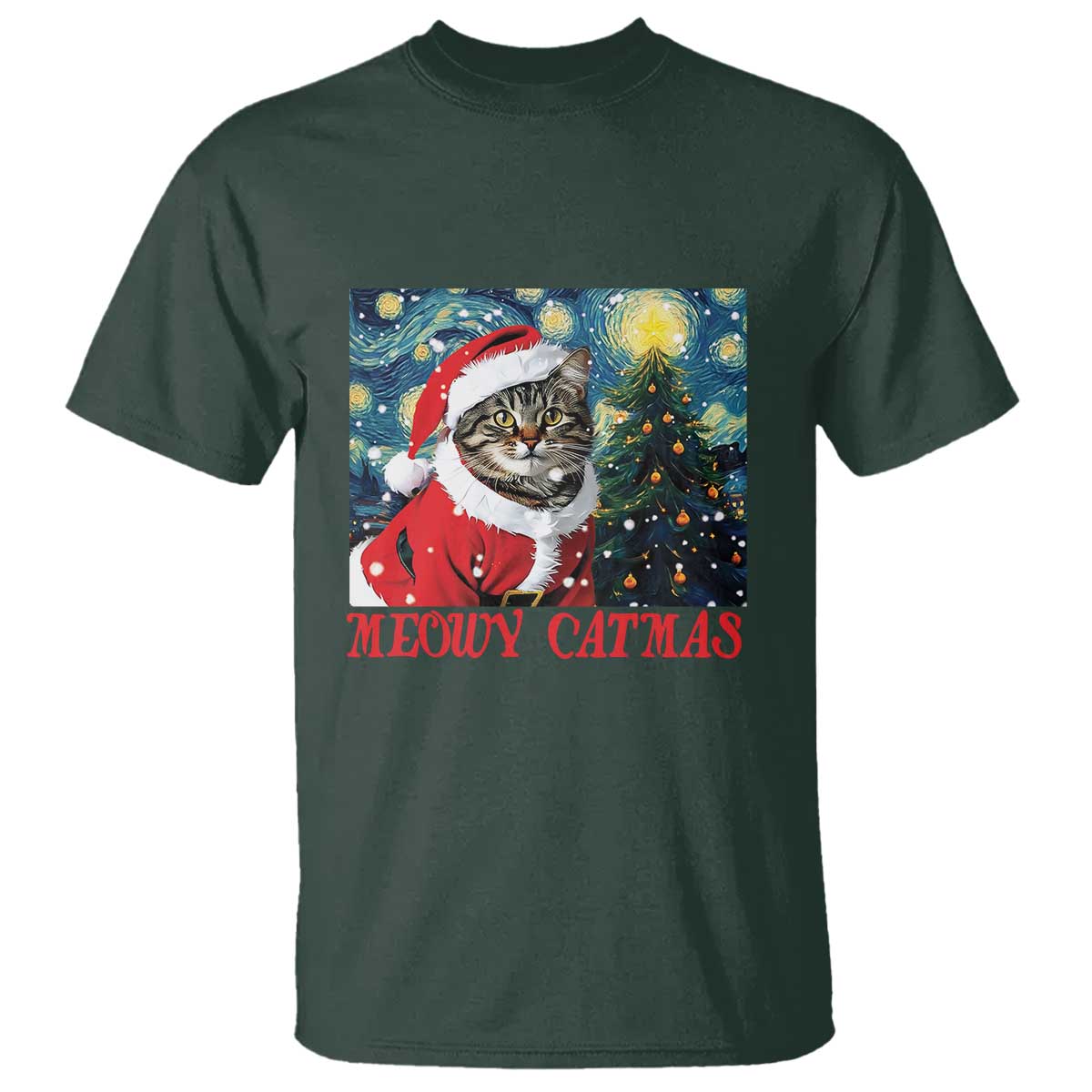 santa-cat-christmas-t-shirt-meowy-catmas-starry-night-christmas-tree