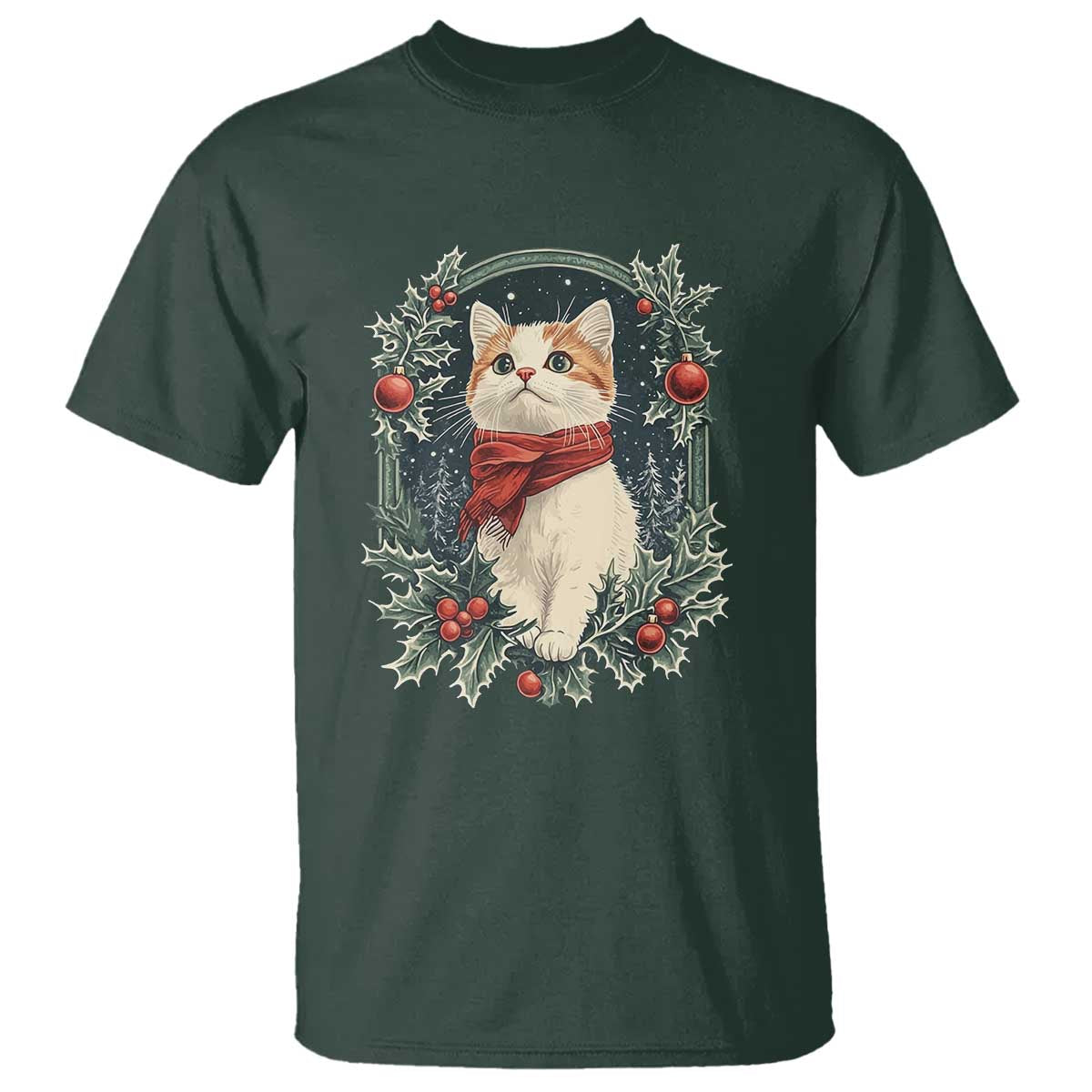christmas-cat-t-shirt-vintage-kitten-victorian-royal-holly