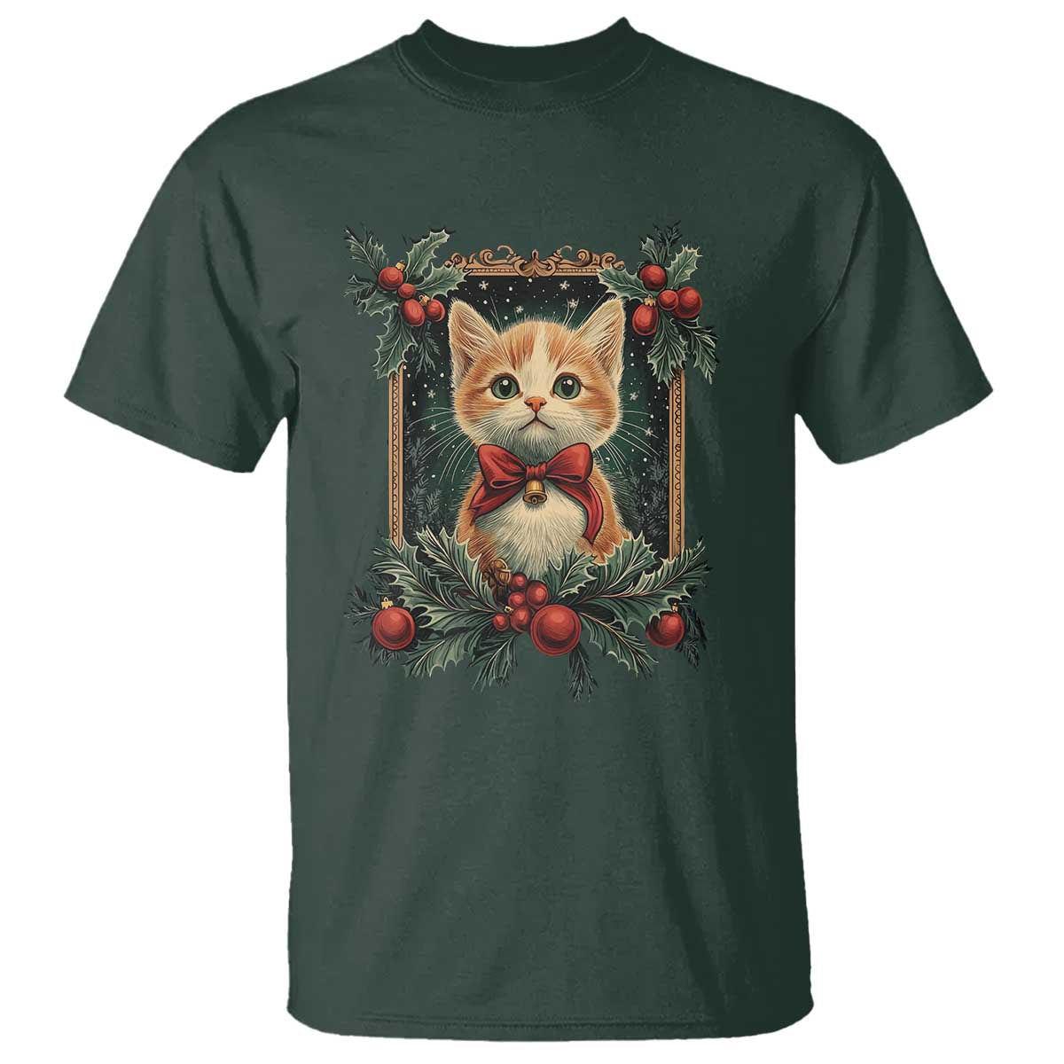 christmas-cat-t-shirt-vintage-kitten-royal-victorian-holly-wreath