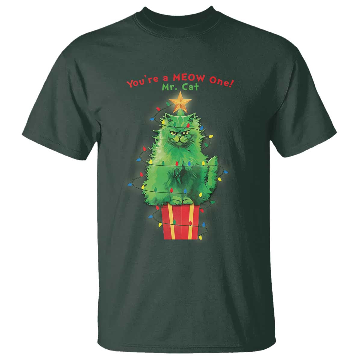 funny-christmas-cat-t-shirt-you-are-a-meow-one-mr-cat-green-cat