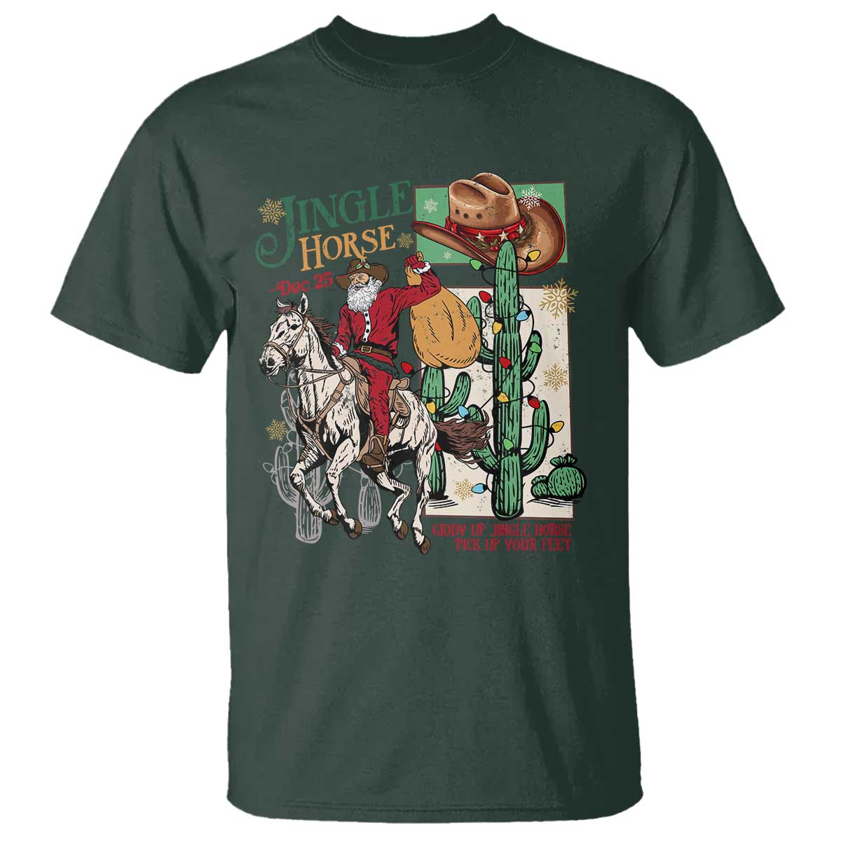 western-christmas-t-shirt-jingle-horse-pick-up-your-feet-cowboy-santa-rider