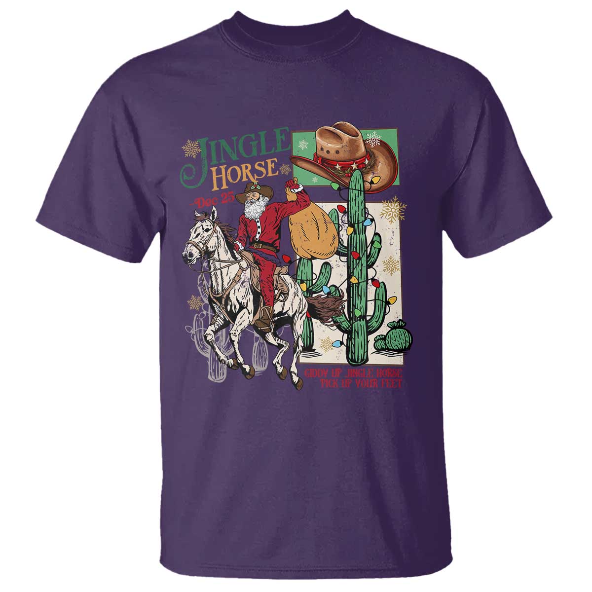 western-christmas-t-shirt-jingle-horse-pick-up-your-feet-cowboy-santa-rider