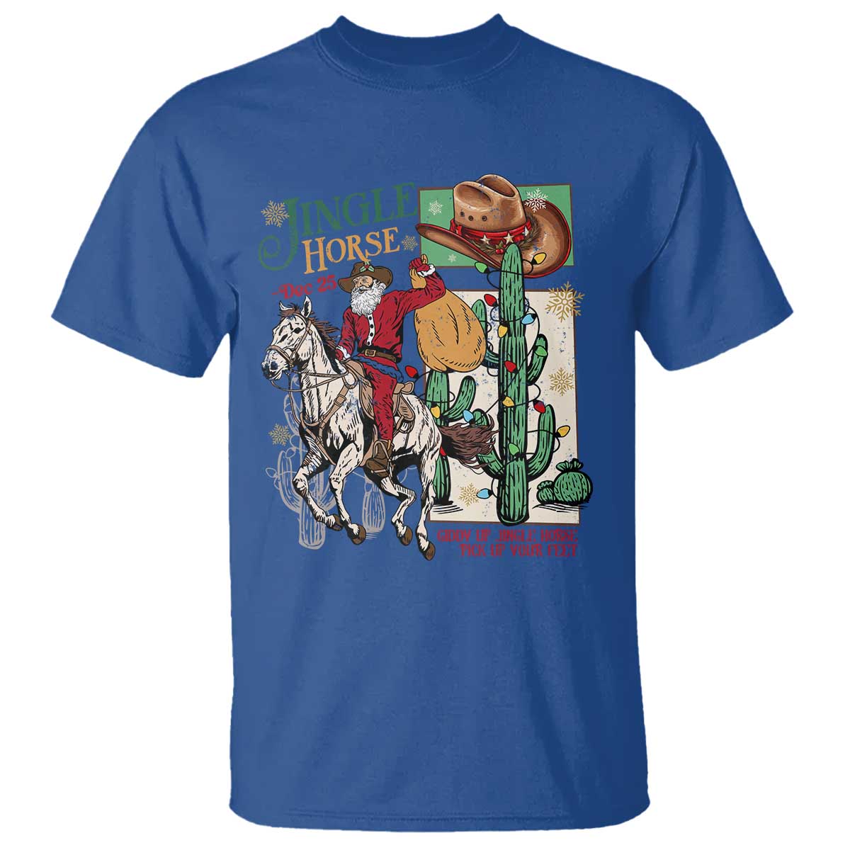 western-christmas-t-shirt-jingle-horse-pick-up-your-feet-cowboy-santa-rider