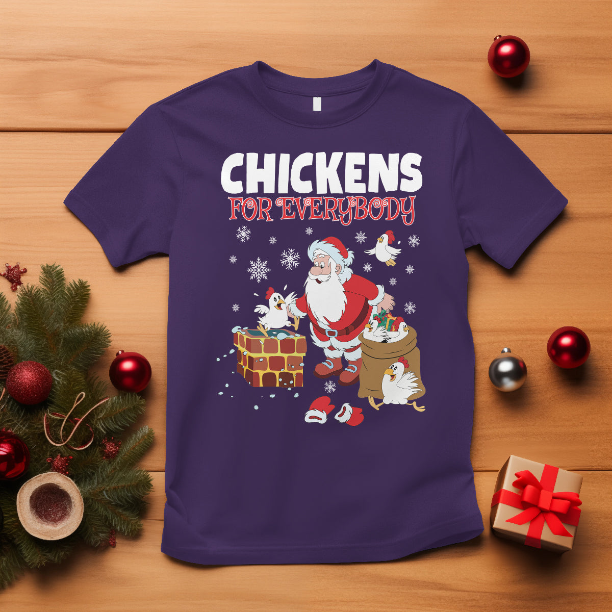 christmas-t-shirt-chickens-for-everybody-santa-present-chimney