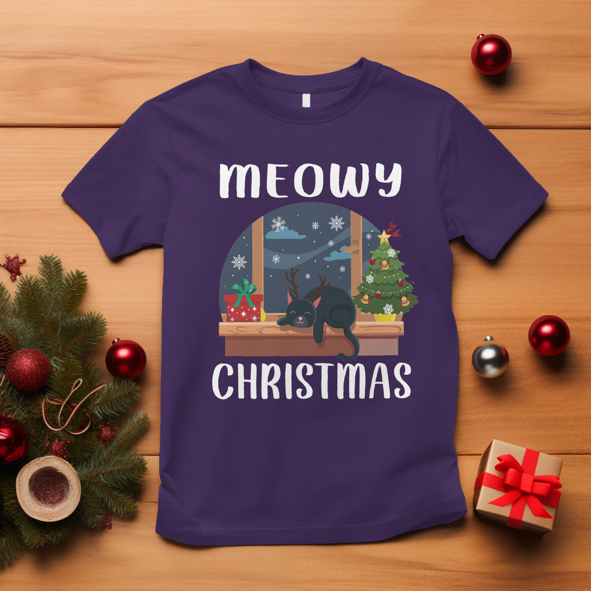 christmas-t-shirt-cat-reindeer-chillin-xmas-eve-window-meowy