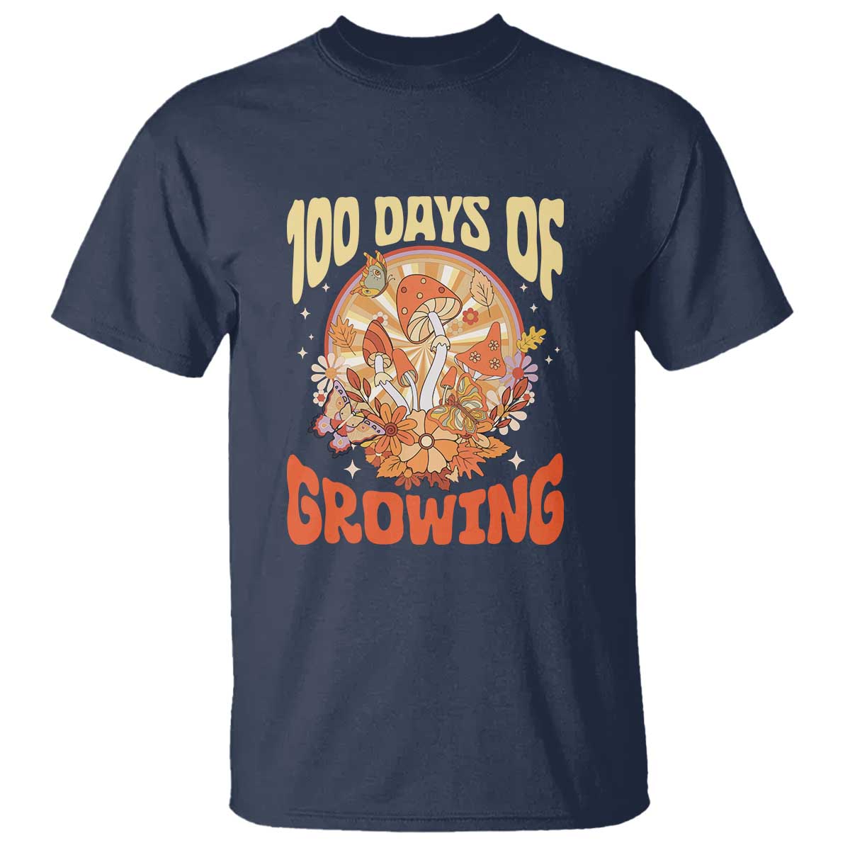 100th-day-of-school-teacher-t-shirt-100-days-of-growing-retro-groovy-mushroom