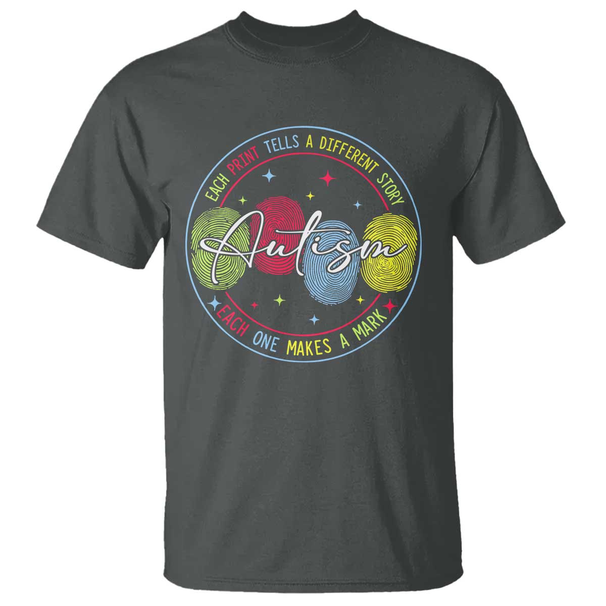 Autism T Shirt Fingerprint Autism Each Print Tells A Different Story