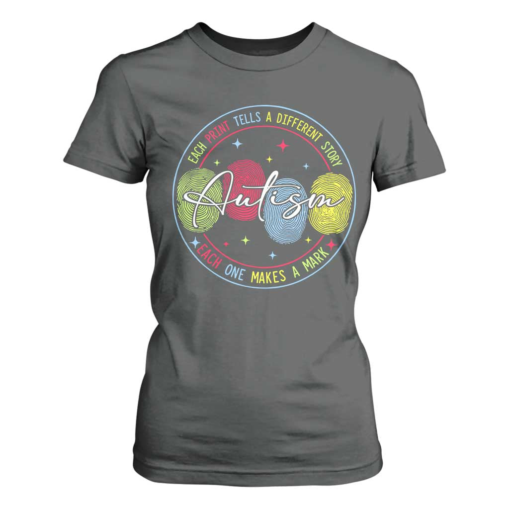 Autism T Shirt For Women Fingerprint Autism Each Print Tells A Different Story