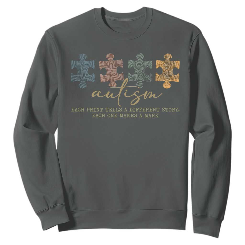 Autism Sweatshirt Fingerprint Autism Each One Makes A Mark