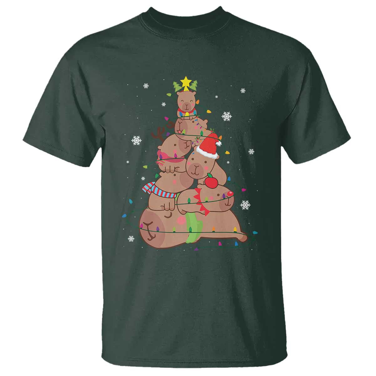 funny-capybara-christmas-tree-t-shirt