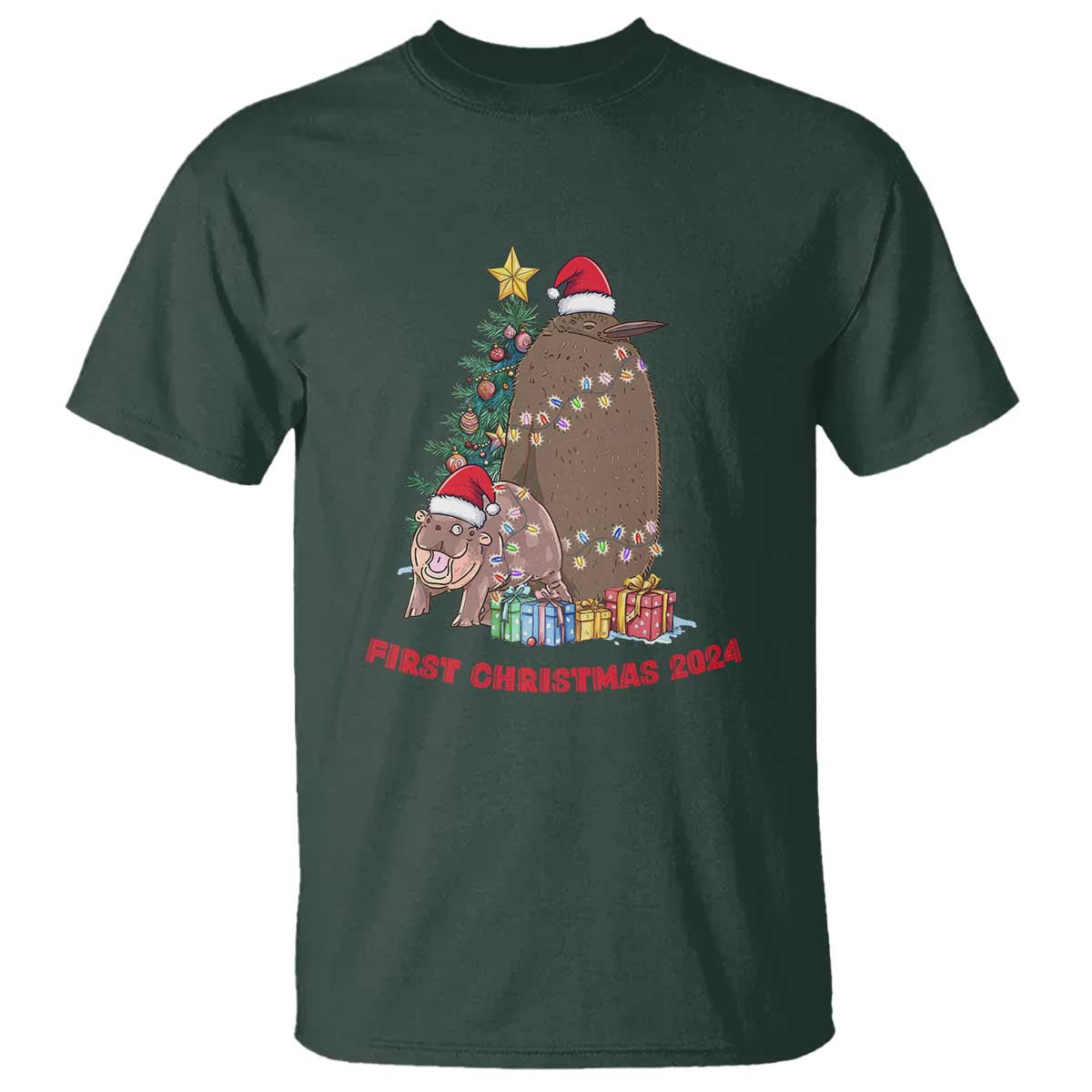 first-christmas-2024-moo-deng-pesto-t-shirt