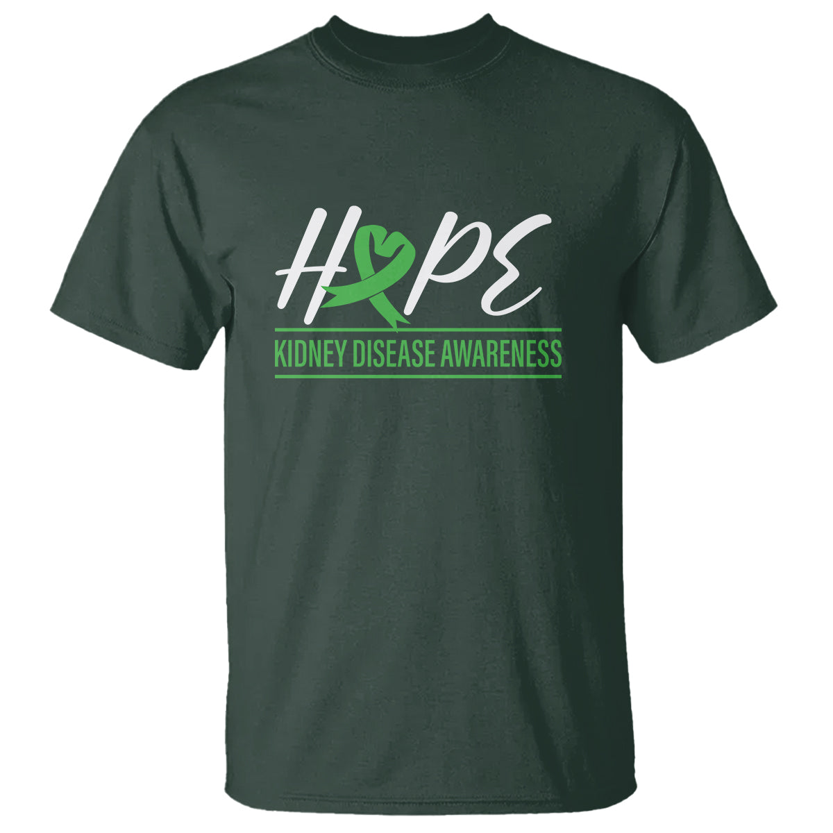 hope-kidney-disease-awareness-month-green-ribbon-t-shirt