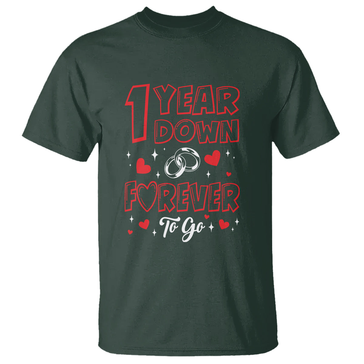 1st-wedding-anniversary-t-shirt-1-year-down-forever-to-go-marriage-couple