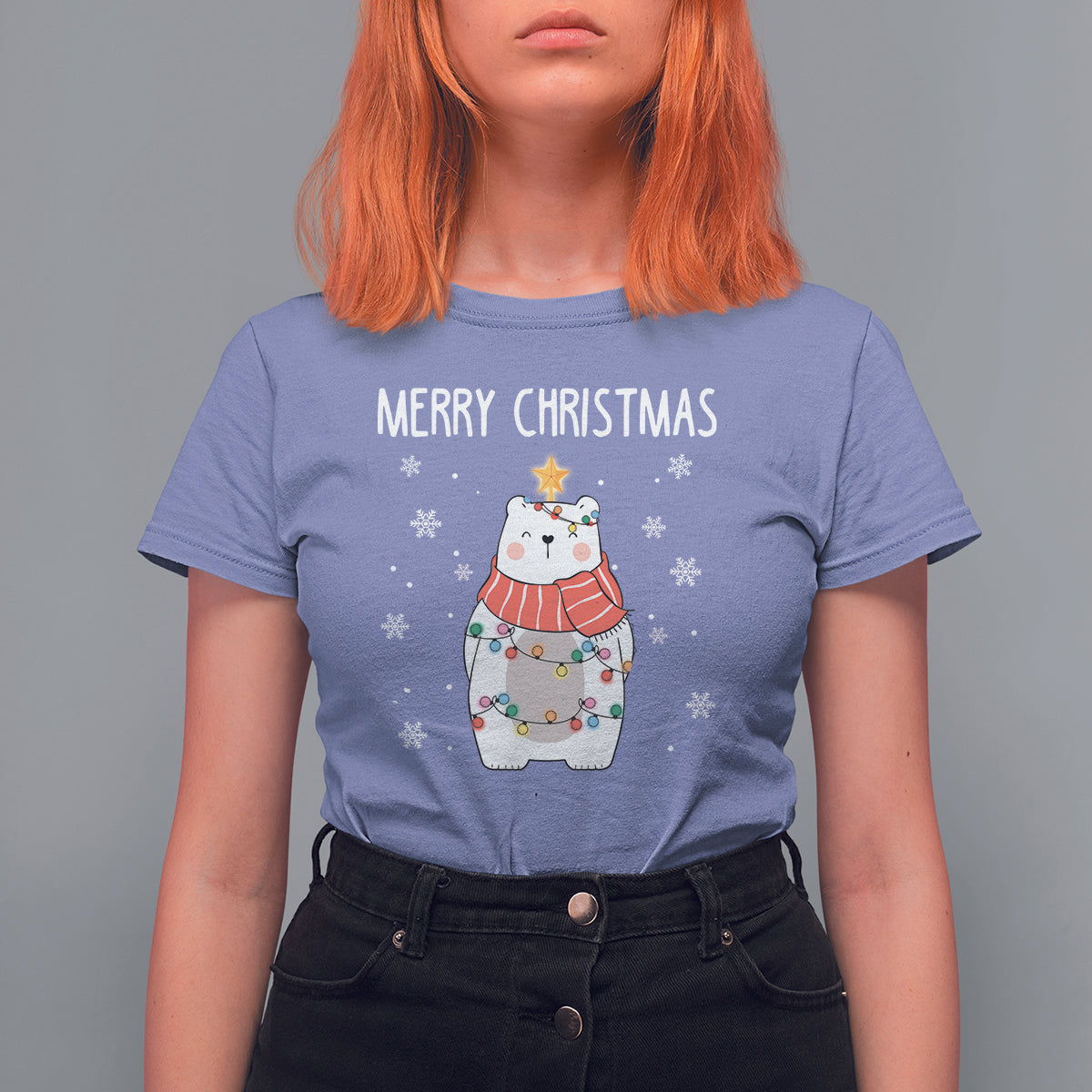 polar-bear-christmas-tree-costume-red-scarf-merry-christmas-t-shirt