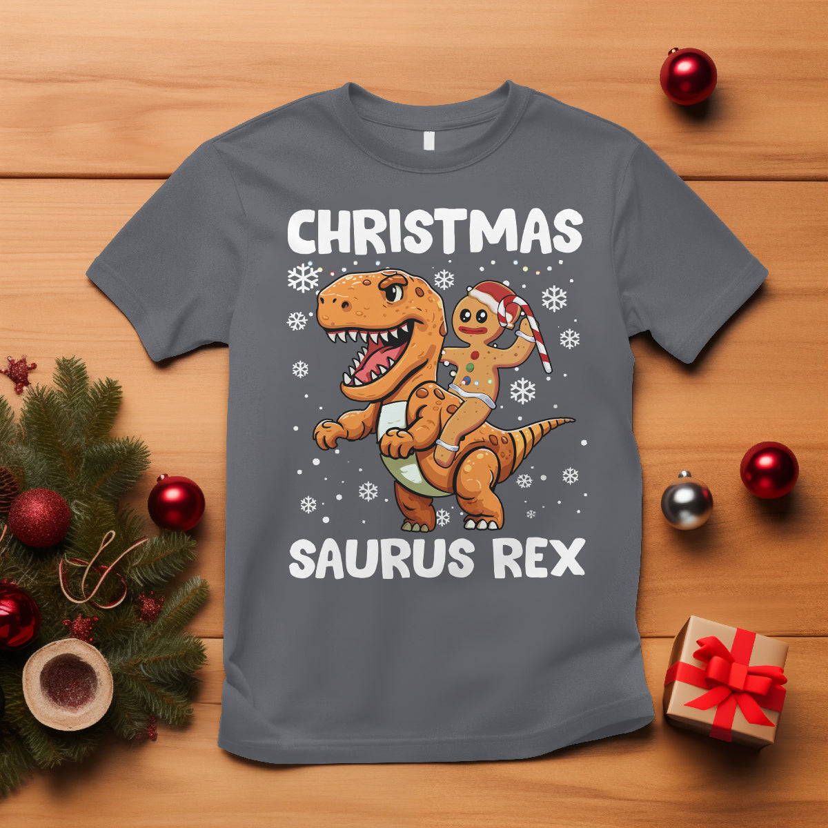 christmas-saurus-gingerbread-dinosaur-riding-funny-cookie-t-shirt