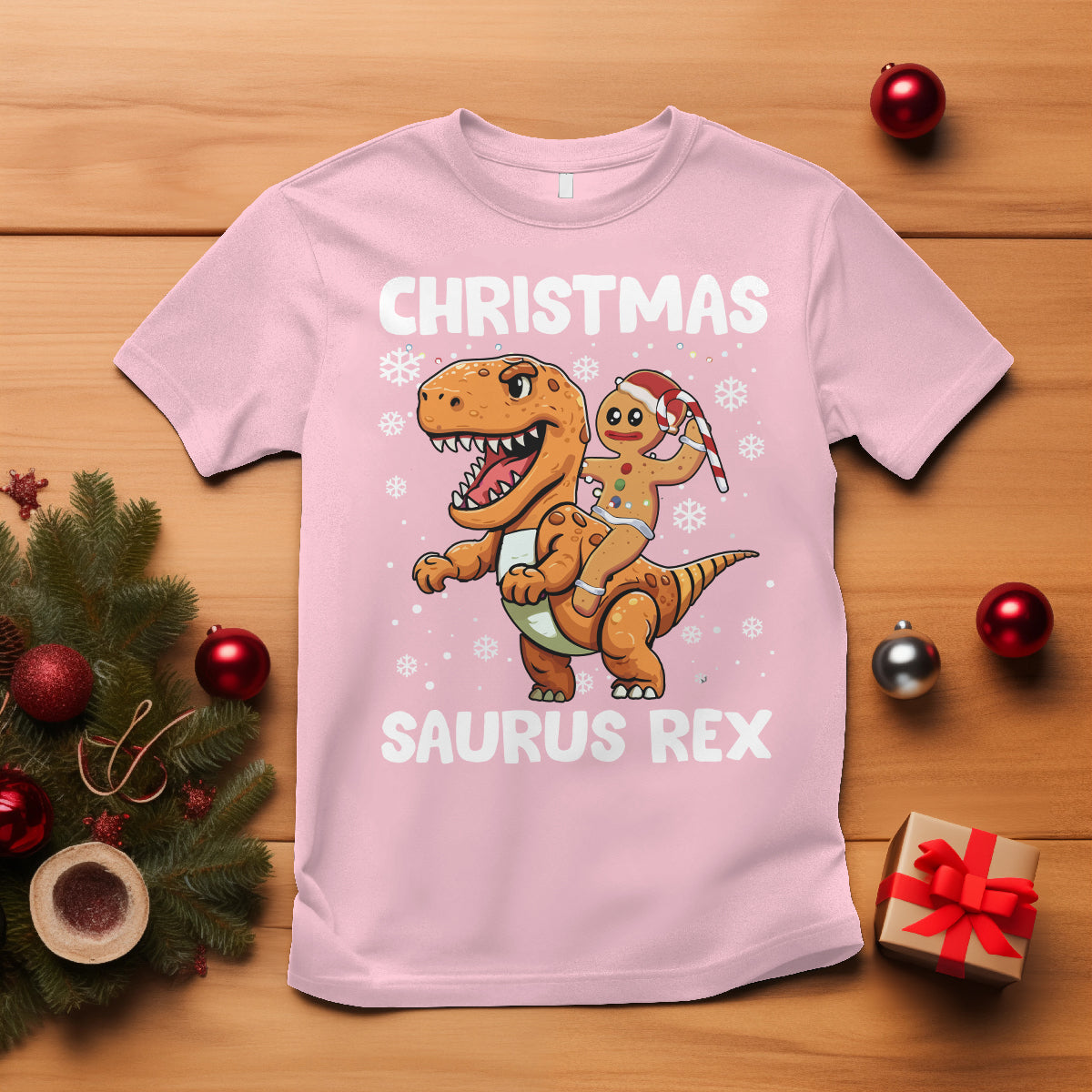 christmas-saurus-gingerbread-dinosaur-riding-funny-cookie-t-shirt