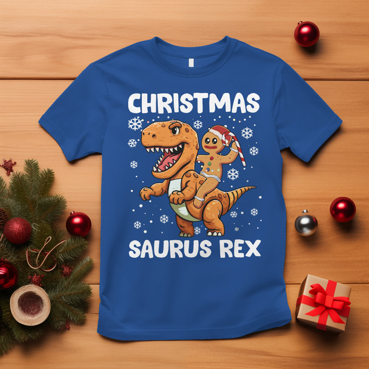 christmas-saurus-gingerbread-dinosaur-riding-funny-cookie-t-shirt