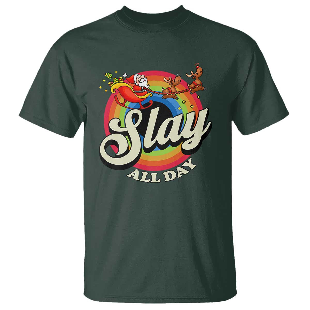 funny-christmas-lgbt-t-shirt-slay-all-day-sleigh-rainbow