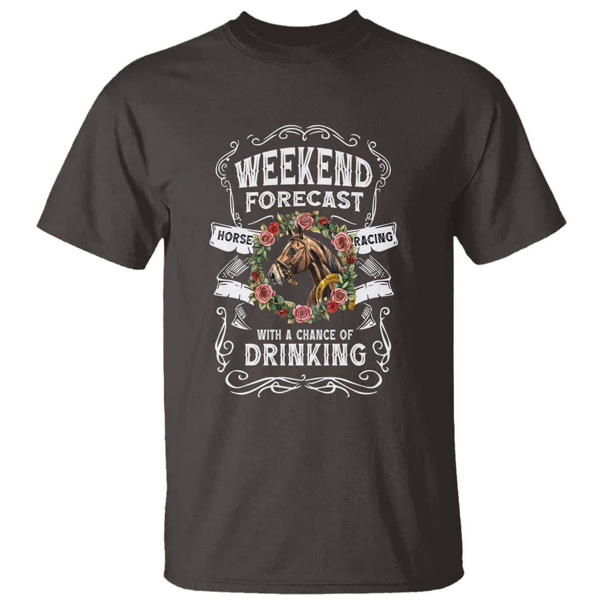 weekend-forecast-horse-racing-with-a-chance-of-drinking-t-shirt-1