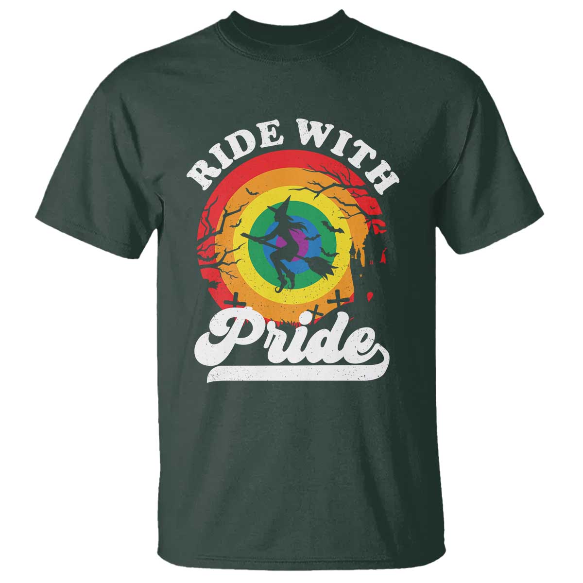 funny-halloween-lgbt-t-shirt-ride-with-pride-witch-rainbow