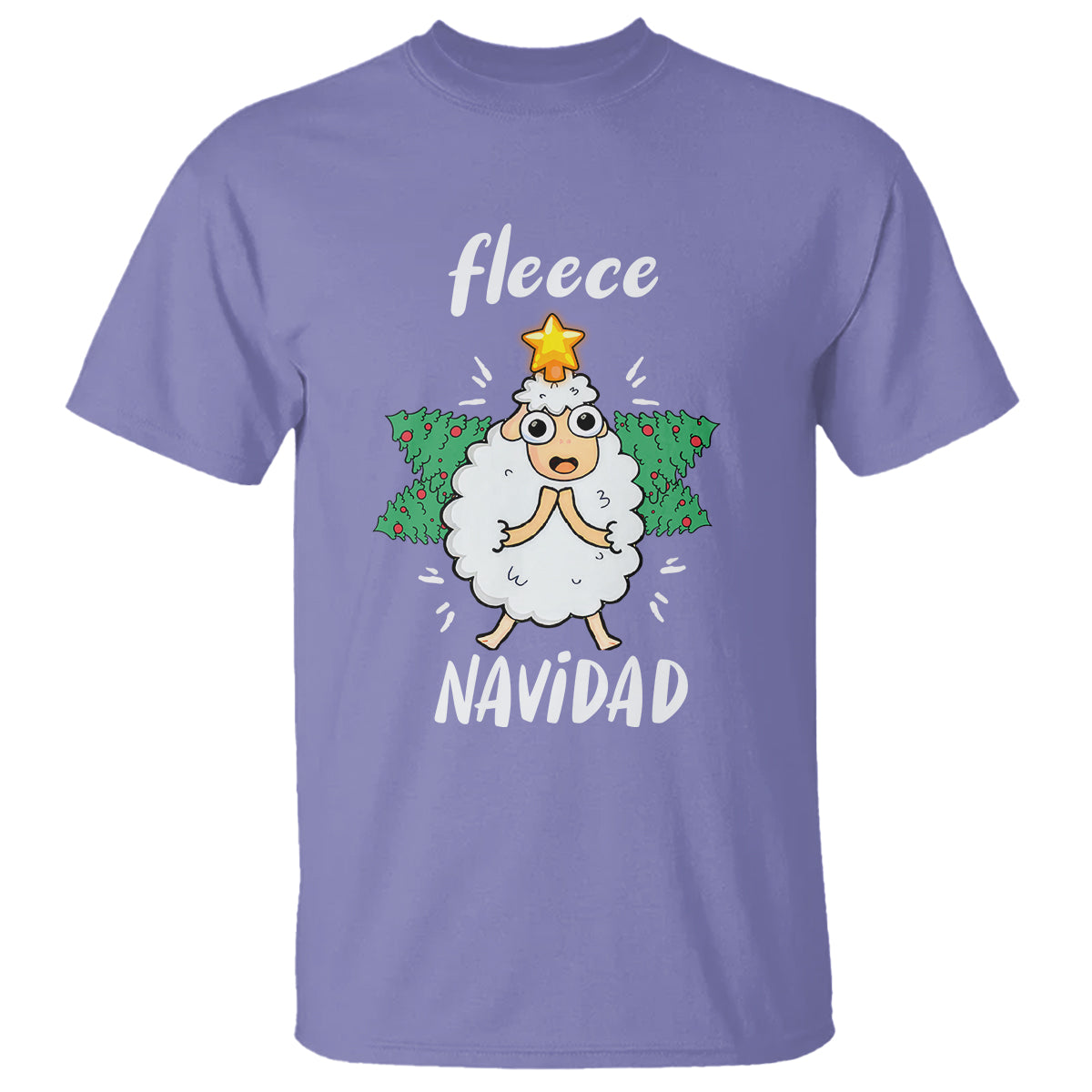 fleece-navidad-cute-sheep-christmas-lights-t-shirt