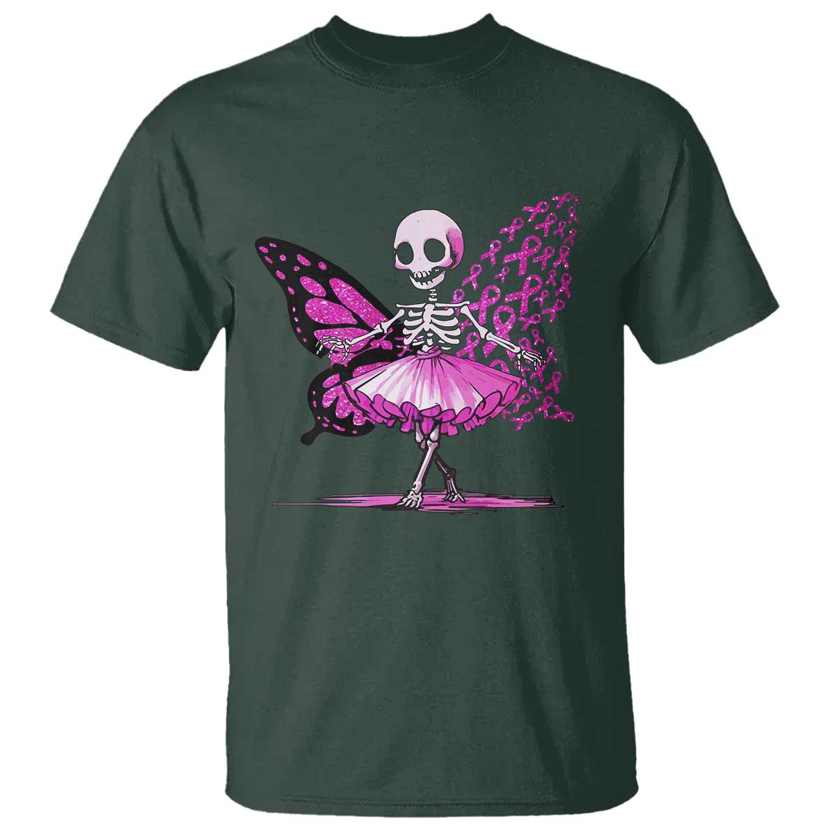 pink-breast-cancer-t-shirt-cute-ballerina-skeleton-ribbon-buterfly