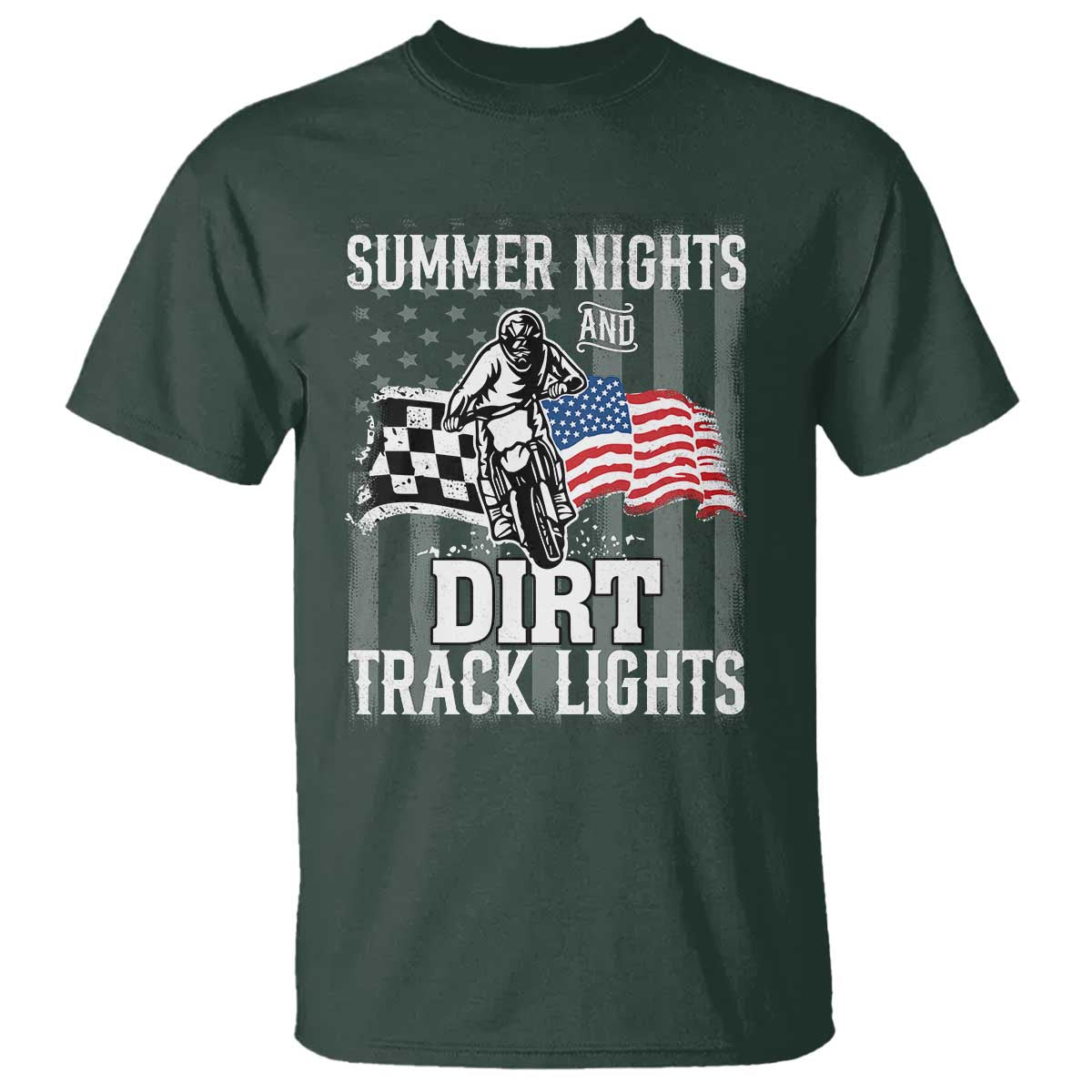 dirt-bike-t-shirt-summer-nights-dirt-track-lights-racing