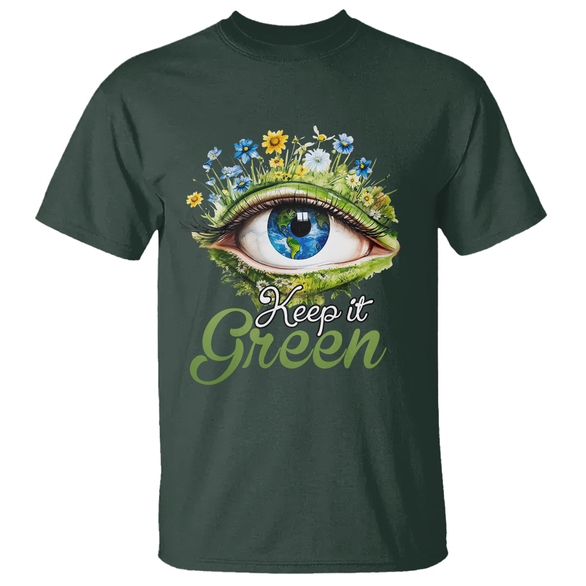 earth-day-keep-it-green-aesthetic-eye-t-shirt