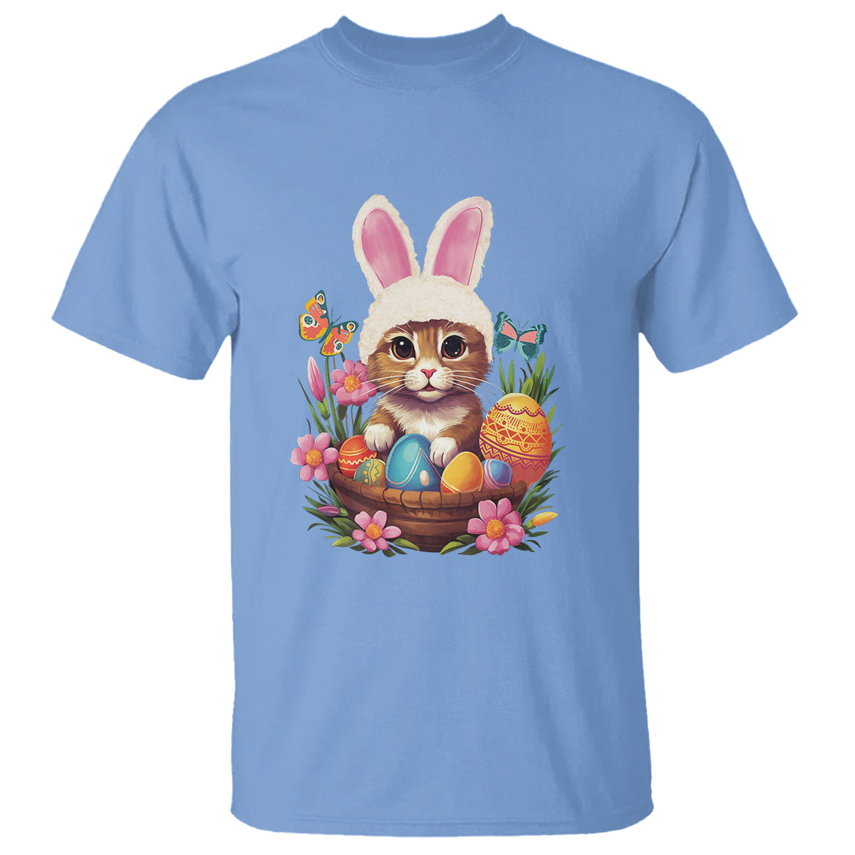 easter-day-t-shirt-cute-bunny-cat-lover-eggs-basket