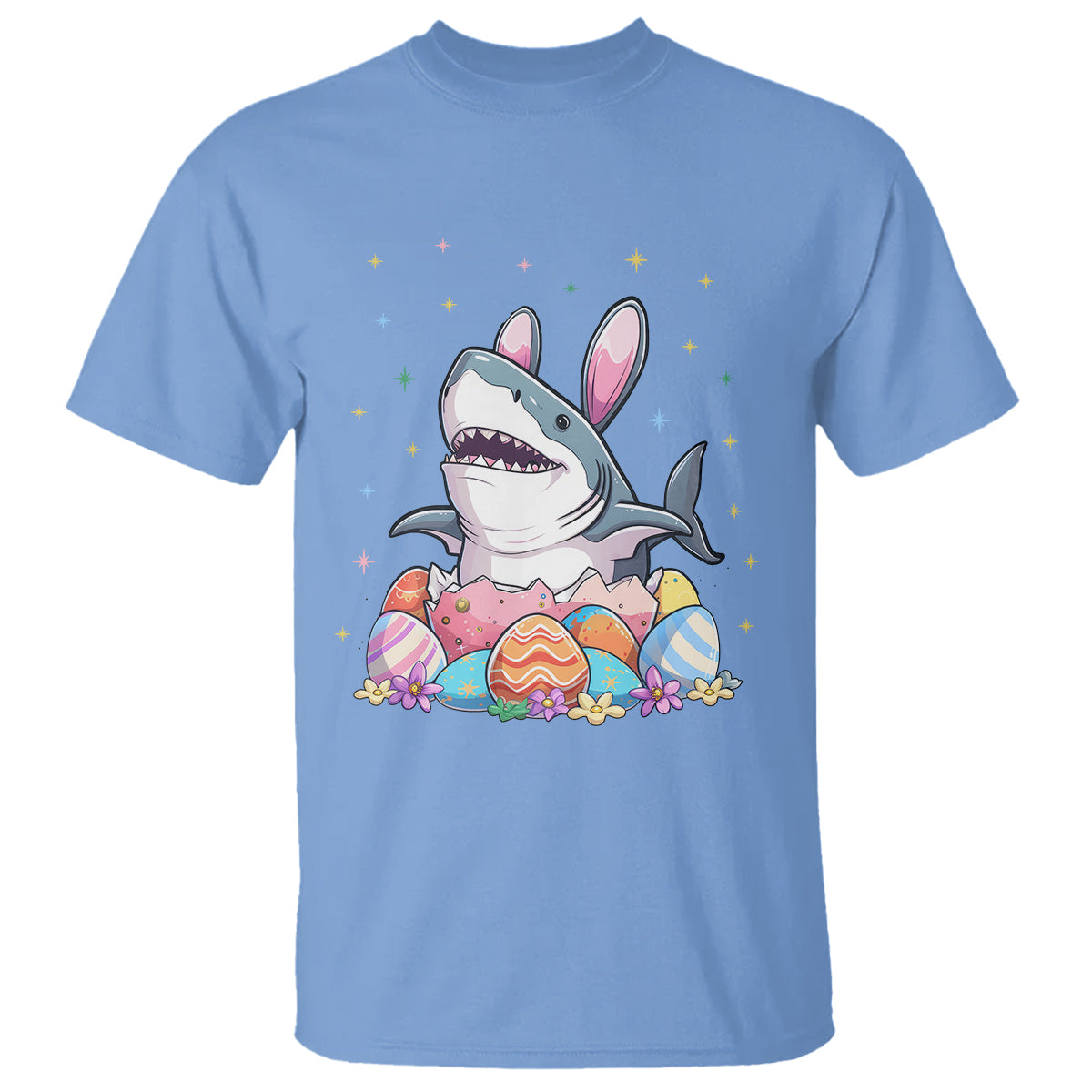 easter-day-cute-bunny-shark-egg-basket-t-shirt