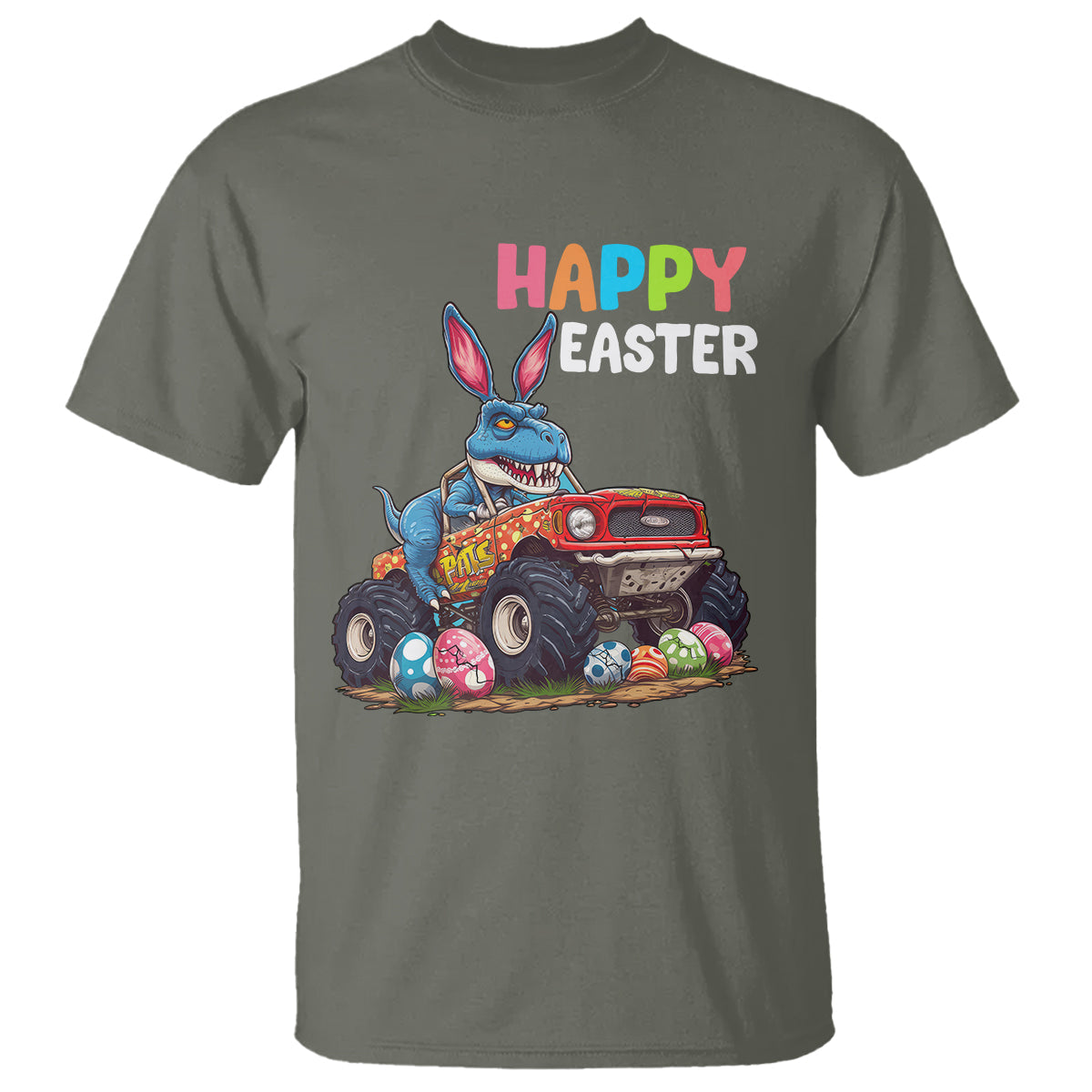 happy-easter-day-t-shirt-bunny-dinosaur-riding-monster-truck-hunting-egg
