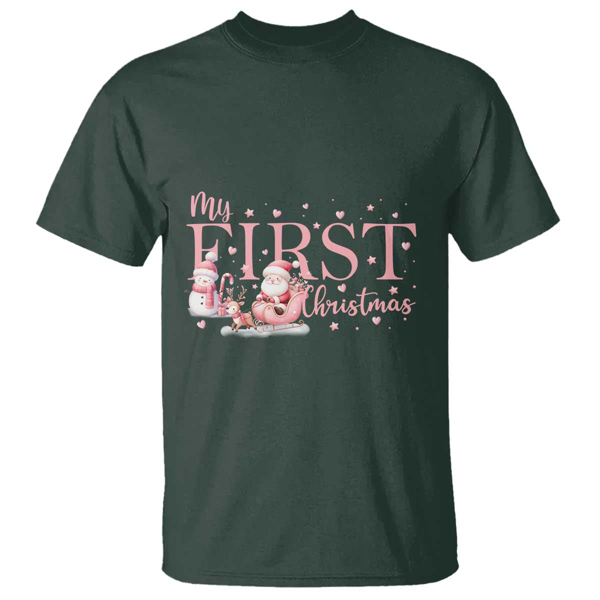 cute-first-christmas-t-shirt-pink-santa-snowman